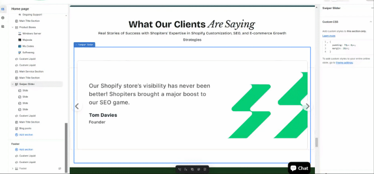 Dynamic Testimonial Card Design Shopify Theme Section