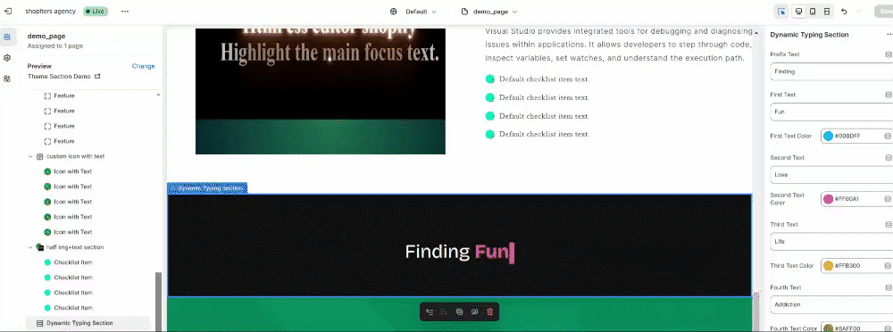 Shopify Typing Effect animation Text Dynamic option